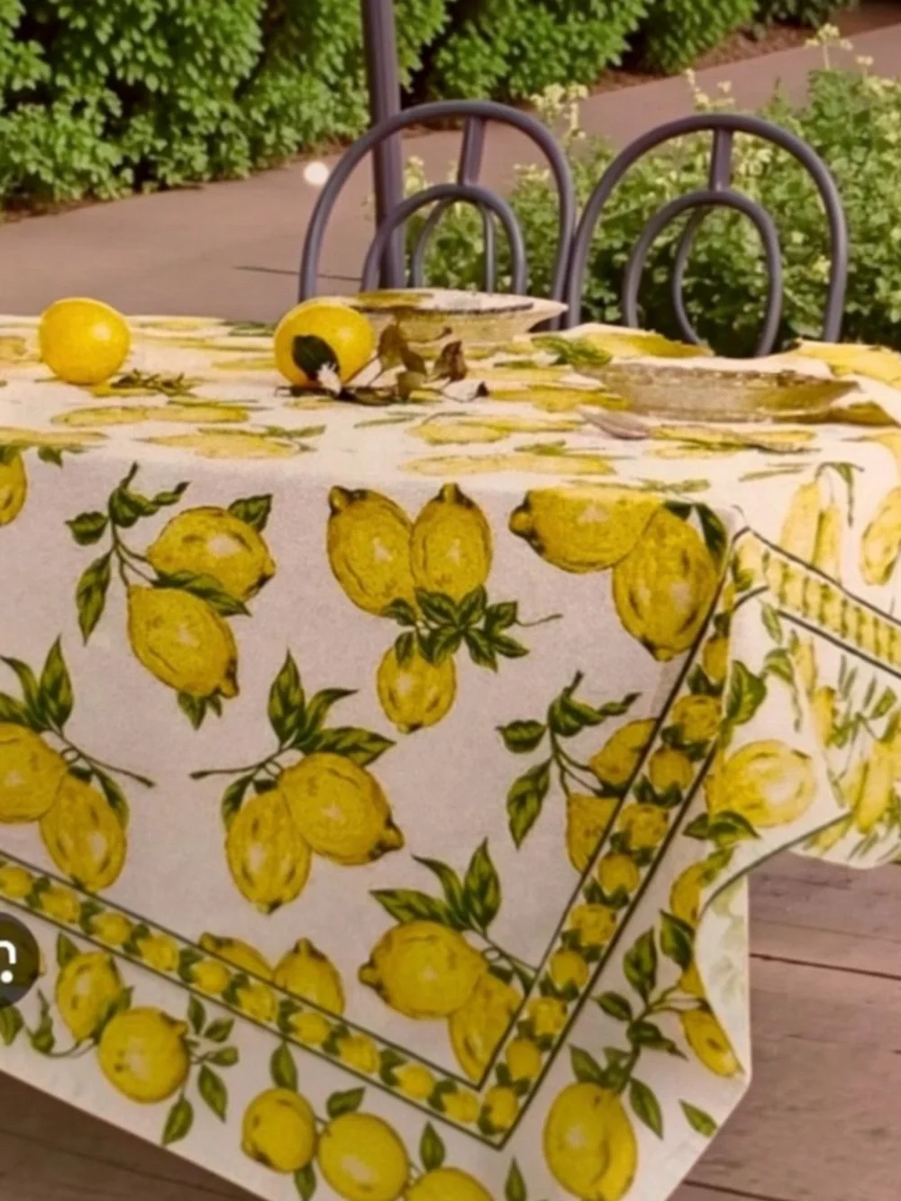 APRIL CORNELL Lemons Cotton Tablecloth 60in x 82in